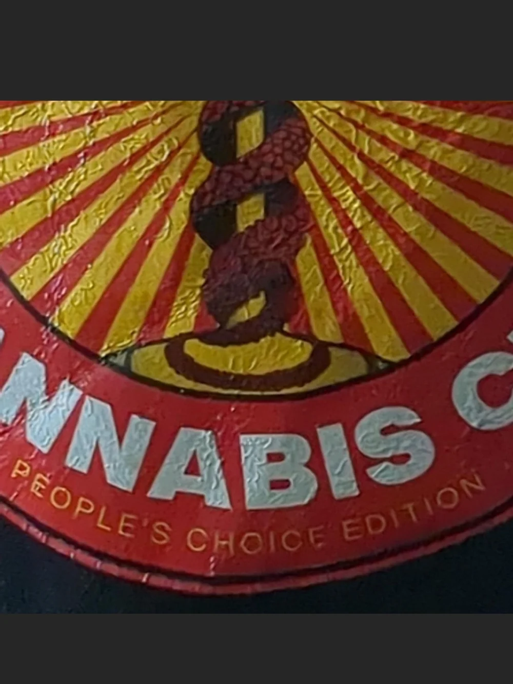 Black Canvas Tote Bag with High Times Cannabis Cup Graphic